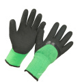 10 Gauge Liner Palm Coated Green Latex Crinkle Safety Gloves